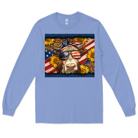 Colony Blue Western 4th Of July Cow Long Sleeve Tee - LillyAllenDesigns