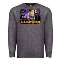 Charcoal Heather Halloween Wolf Premium Sweatshirt - LillyAllenDesigns