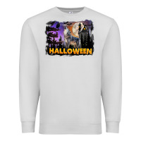 Dove Grey Halloween Wolf Premium Sweatshirt - LillyAllenDesigns