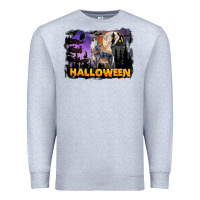 Heather Grey Halloween Wolf Premium Sweatshirt - LillyAllenDesigns