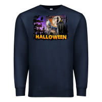 Navy Halloween Wolf Premium Sweatshirt - LillyAllenDesigns