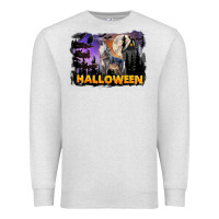 Oatmeal Heather Halloween Wolf Premium Sweatshirt - LillyAllenDesigns