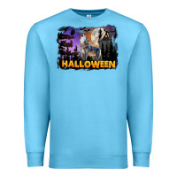 Ocean Blue Halloween Wolf Premium Sweatshirt - LillyAllenDesigns