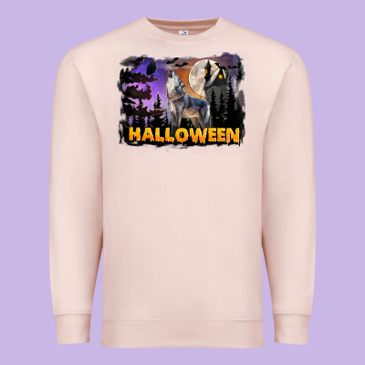 Halloween Wolf Premium Sweatshirt Designed By Lillyallendesigns