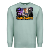 Seafoam Halloween Wolf Premium Sweatshirt - LillyAllenDesigns