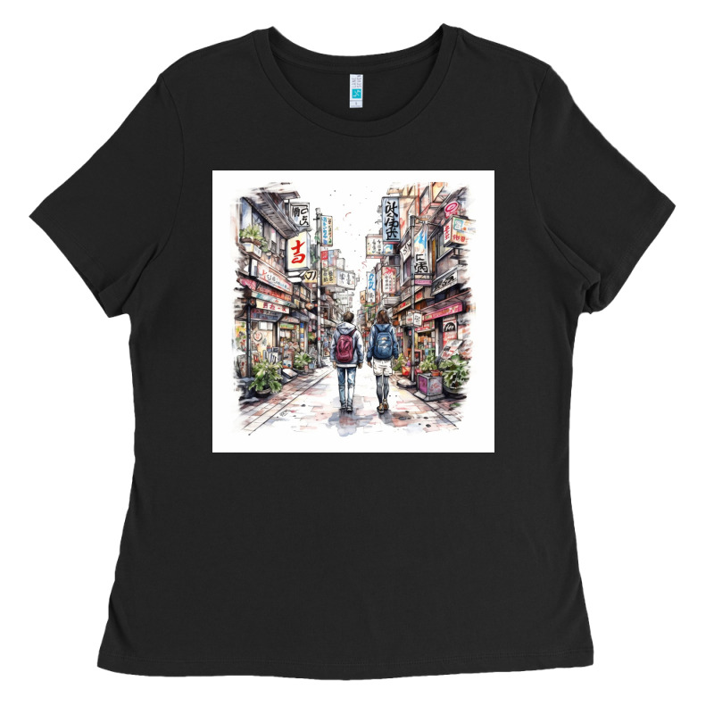 Japan Street Ladies Tee by Unal Design | Teevron