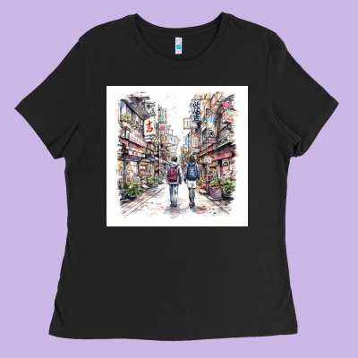 Japan Street Ladies Tee Designed By Unal Design