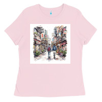 Bubblegum Pink Japan Street Ladies Tee - Unal Design