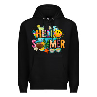 Black hello summer Premium Hoodie - JahusDesignShop