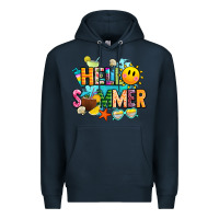 Navy hello summer Premium Hoodie - JahusDesignShop