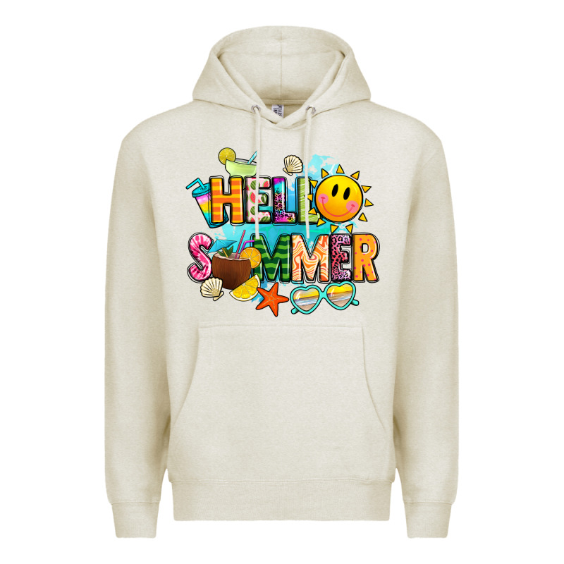 Hello Summer Premium Hoodie by JahusDesignShop | Teevron