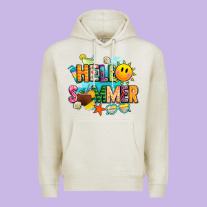 Hello Summer Premium Hoodie Designed By Jahusdesignshop