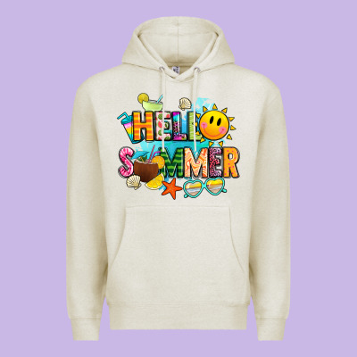 Hello Summer Premium Hoodie Designed By Jahusdesignshop