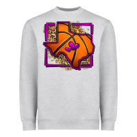 Heather Grey leopard basketball texas map Heavyweight Sweatshirt - Jasminsmagicworld