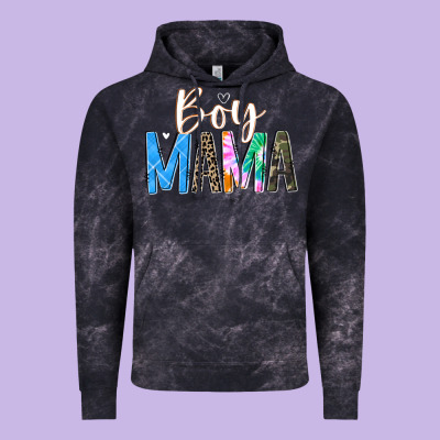 Boy Mama  Black Vintage Hoodie Designed By Jahusdesignshop