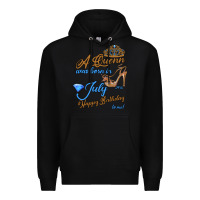 Black A Queen Was Born In July 24th Happy Birthday Premium Hoodie - Bettercallsaul