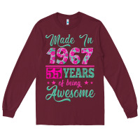 Burgundy made in 1967, 55 years of being awesome Long Sleeve Tee - Jasminsmagicworld