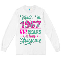 White made in 1967, 55 years of being awesome Long Sleeve Tee - Jasminsmagicworld