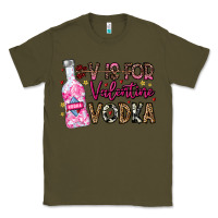 Army Green V is For Valentine Vodka Classic Tee - CowhideDigitalArt