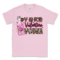 Bubblegum Pink V is For Valentine Vodka Classic Tee - CowhideDigitalArt