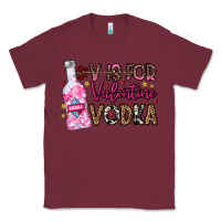 Burgundy V is For Valentine Vodka Classic Tee - CowhideDigitalArt
