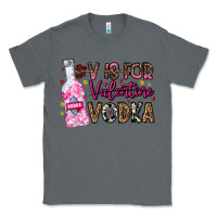 Charcoal Heather V is For Valentine Vodka Classic Tee - CowhideDigitalArt