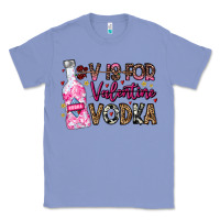 Colony Blue V is For Valentine Vodka Classic Tee - CowhideDigitalArt