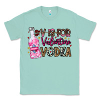 Seafoam V is For Valentine Vodka Classic Tee - CowhideDigitalArt