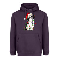 Plum christmas shih tzu dog Heavyweight Hoodie - LillyAllenDesigns