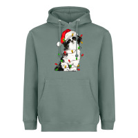 Sage christmas shih tzu dog Heavyweight Hoodie - LillyAllenDesigns