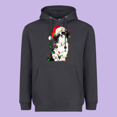 Christmas Shih Tzu Dog Heavyweight Hoodie Designed By Lillyallendesigns