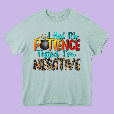I Had My Patience Tested I'm Negative Heavy Core Tee Designed By Zillion Design Studio