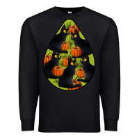 Black Black Cat Halloween Teardrop Premium Sweatshirt - LillyAllenDesigns