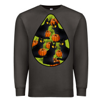 Smoke Black Cat Halloween Teardrop Premium Sweatshirt - LillyAllenDesigns