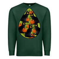 Sports Green Black Cat Halloween Teardrop Premium Sweatshirt - LillyAllenDesigns