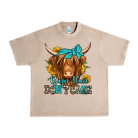 Barn Hair Don't Care Long Haired Cow Urban Heavy Tee | Teevron