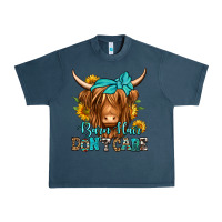 Midnight Navy barn hair don't care long haired cow Urban Heavy Tee - Jasminsmagicworld