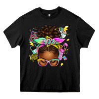 Black 90s afro messy bun Heavy Core Tee - texasbilliewilder
