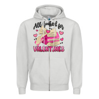 Dove Grey all booked for valentines Zipper Hoodie - MaliasSmallBusiness