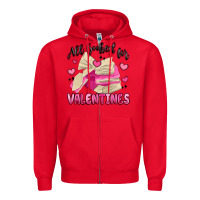 Red all booked for valentines Zipper Hoodie - MaliasSmallBusiness