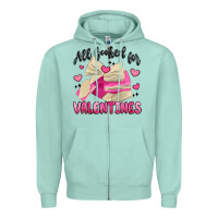 Seafoam all booked for valentines Zipper Hoodie - MaliasSmallBusiness