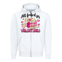 White all booked for valentines Zipper Hoodie - MaliasSmallBusiness