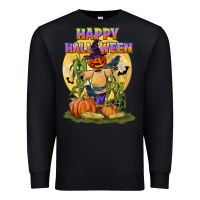 Black happy halloween Premium Sweatshirt - LillyAllenDesigns