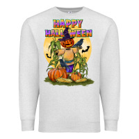 Oatmeal Heather happy halloween Premium Sweatshirt - LillyAllenDesigns