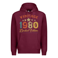 Burgundy Vintage 1980 Clothes 40 Years Old Retro 40th Birthday Premium Hoodie - Bettercallsaul