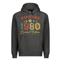Charcoal Heather Vintage 1980 Clothes 40 Years Old Retro 40th Birthday Premium Hoodie - Bettercallsaul