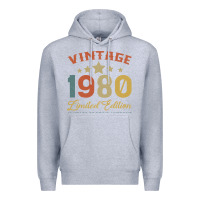Heather Grey Vintage 1980 Clothes 40 Years Old Retro 40th Birthday Premium Hoodie - Bettercallsaul