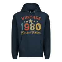 Navy Vintage 1980 Clothes 40 Years Old Retro 40th Birthday Premium Hoodie - Bettercallsaul