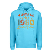 Ocean Blue Vintage 1980 Clothes 40 Years Old Retro 40th Birthday Premium Hoodie - Bettercallsaul