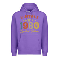 Purple Vintage 1980 Clothes 40 Years Old Retro 40th Birthday Premium Hoodie - Bettercallsaul